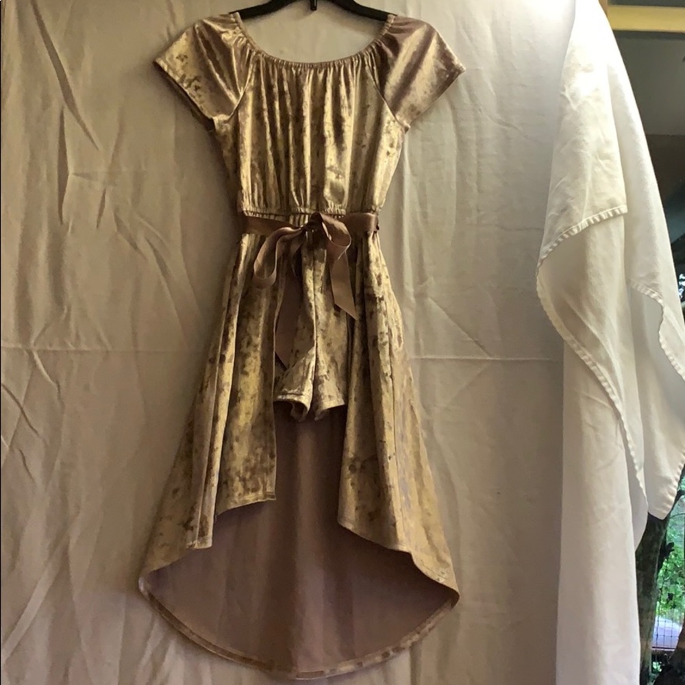 Girls Small Macy’s Romper High Low W/shorts